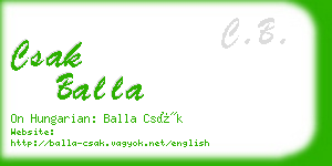 csak balla business card